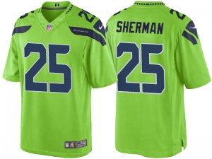 Seattle Seahawks #25 Richard Sherman Green Color Rush Limited Jersey