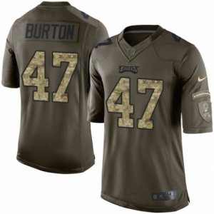 Mens Nike Philadelphia Eagles #47 Trey Burton Limited Green Salute to Service NFL Jersey