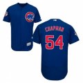 Mens Chicago Cubs #54 Aroldis Chapman Majestic Alternate Blue Flex Base Authentic Collection Player Jersey