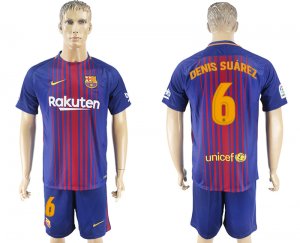 2017-18 Barcelona 6 DENIS SUAREZ Home Soccer Jersey