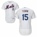 Mens Majestic New York Mets #15 Tim Tebow White Flexbase Authentic Collection MLB Jersey - å‰¯æœ¬