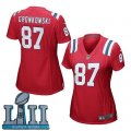 Nike Patriots #87 Rob Gronkowski Red Wo 2018 Super Bowl LII Game Jersey