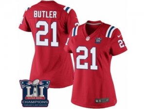 Womens Nike New England Patriots #21 Malcolm Butler Red Alternate Super Bowl LI Champions NFL Jersey