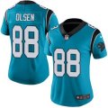 Womens Nike Carolina Panthers #88 Greg Olsen Blue Stitched NFL Limited Rush Jersey