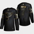 Blues #7 Patrick Maroon Black Gold Adidas Jersey