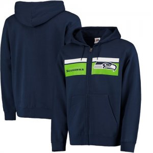 Seattle Seahawks Majestic Touchback Full Zip Hoodie Navy