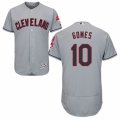 Men's Majestic Cleveland Indians #10 Yan Gomes Grey Flexbase Authentic Collection MLB Jersey