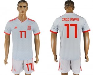 Spain 17 IAGO ASPAS Away 2018 FIFA World Cup Soccer Jersey