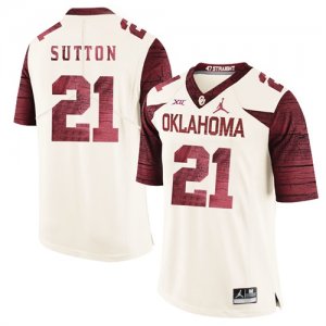 Oklahoma Sooners #21 Marcelias Sutton White 47 Game Winning Streak College Football Jersey