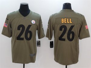 Nike Steelers #26 Le\'Veon Bell Olive Salute To Service Limited Jersey