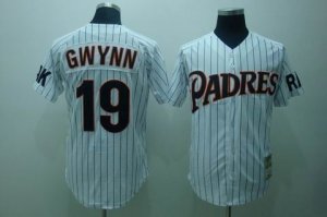 mlb san diego padres #19 gwynn m&n white(black strip)