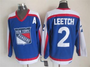 NHL New York Rangers #2 Brian Leetch CCM Throwback blue jerseys