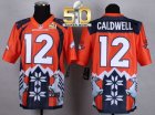 Nike Denver Broncos #12 Andre Caldwell Orange Super Bowl 50 Men Stitched NFL Elite Noble Fashion Jersey