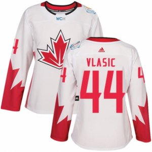 Women\'s Adidas Team Canada #44 Marc-Edouard Vlasic Authentic White Home 2016 World Cup Hockey Jersey