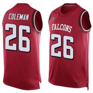 Nike Atlanta Falcons #26 Tevin Coleman Red Team Color Men Stitched NFL Limited Tank Top Jersey