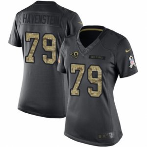 Women\'s Nike Los Angeles Rams #79 Rob Havenstein Limited Black 2016 Salute to Service NFL Jersey