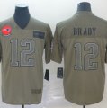 Nike Patriots #12 Tom Brady 2019 Olive Salute To Service Limited Jersey