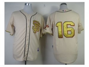 mlb jerseys san francisco giants #16 pagan cream(number golden)[sf style][2012 champions patch]