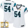Women Nike Panthers #54 Shaq Thompson White Super Bowl 50 Stitched Jersey