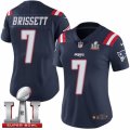 Womens Nike New England Patriots #7 Jacoby Brissett Limited Navy Blue Rush Super Bowl LI 51 NFL Jersey