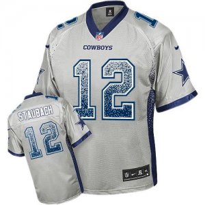 Nike Dallas Cowboys #12 Roger Staubach Grey Jersey(Elite Drift Fashion)