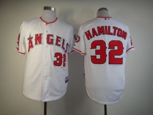 mlb jerseys los angeles angels #32 hamilton white