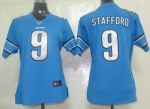 nike women nfl jersey detroit lions #9 stafford blue