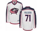 Mens Reebok Columbus Blue Jackets #71 Nick Foligno Authentic White Away NHL Jersey