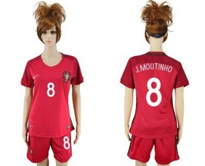 Womens Portugal #8 J.Moutinho Home Soccer Country Jersey