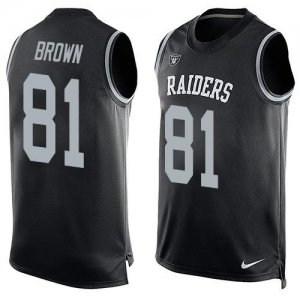 Nike Oakland Raiders #81 Tim Brown Black Team Color Men Stitched NFL Limited Tank Top Jersey