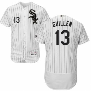 Men\'s Majestic Chicago White Sox #13 Ozzie Guillen White Black Flexbase Authentic Collection MLB Jersey