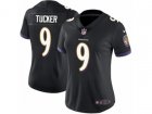 Women Nike Baltimore Ravens #9 Justin Tucker Vapor Untouchable Limited Black Alternate NFL Jersey