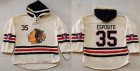 Chicago Blackhawks #35 Tony Esposito Cream Heavyweight Pullover Hoodie Stitched NHL Jersey