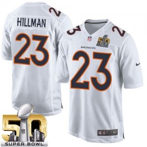 Nike Denver Broncos #23 Ronnie Hillman White Super Bowl 50 Men Stitched NFL Game Event Jersey