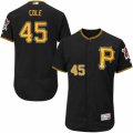 Men's Majestic Pittsburgh Pirates #45 Gerrit Cole Black Flexbase Authentic Collection MLB Jersey