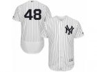 Mens Majestic New York Yankees #48 Chris Carter White Navy Flexbase Authentic Collection MLB Jersey