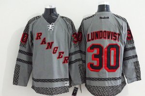 NHL New York Rangers #30 Henrik Lundqvist Charcoal Cross Check Fashion jerseys