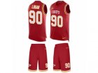 Mens Nike Kansas City Chiefs #90 Bennie Logan Limited Red Tank Top Suit NFL Jersey