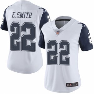 Women\'s Nike Dallas Cowboys #22 Emmitt Smith Limited White Rush NFL Jersey