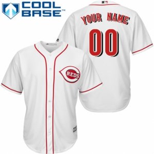 Womens Majestic Cincinnati Reds Customized Replica White Home Cool Base MLB Jersey