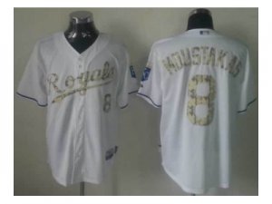 mlb jerseys kansas city royals #8 moustakas white[number camo]