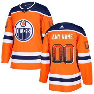 Edmonton Oilers Orange Men\'s Customized Drift Fashion Adidas Jersey