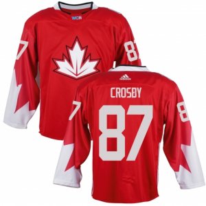 Youth Adidas Team Canada #87 Sidney Crosby Authentic Red Away 2016 World Cup Ice Hockey Jersey