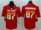 Nike AFC Patriots #87 Rob Gronkowski Red 2019 Pro Bowl Game Jersey