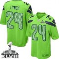 Nike Seattle Seahawks #24 Marshawn Lynch Green Alternate Super Bowl XLVIII Youth NFL Elite Jersey