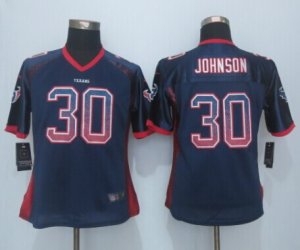 Women Nike Houston Texans #30 Johnson Blue Jerseys(Drift Fashion)