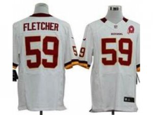 Nike NFL Washington Redskins #59 London Fletcher white Jerseys W 80TH Patch(Elite)