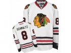 Mens Reebok Chicago Blackhawks #8 Nick Schmaltz Premier White Away NHL Jersey