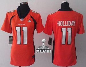 2014 super bowl xlvii nike women nfl jerseys denver broncos #11 holliday orange[new nike]