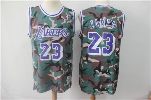 Lakers #23 Lebron James Camo 2018-19 Hardwood Classics Jersey